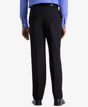 Haggar Mens Classic fit Dress Pants 42 / 32 Black Solid