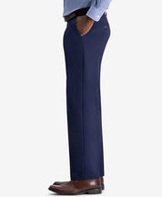 Haggar Mens Classic fit Dress Pants 34 / 29 Blue Solid Stretch