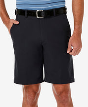 Haggar Men's Cool 18 Pro Straight Fit Stretch Solid Flat Front Shorts 32 Black