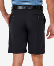 Haggar Men's Cool 18 Pro Straight Fit Stretch Solid Flat Front Shorts 32 Black