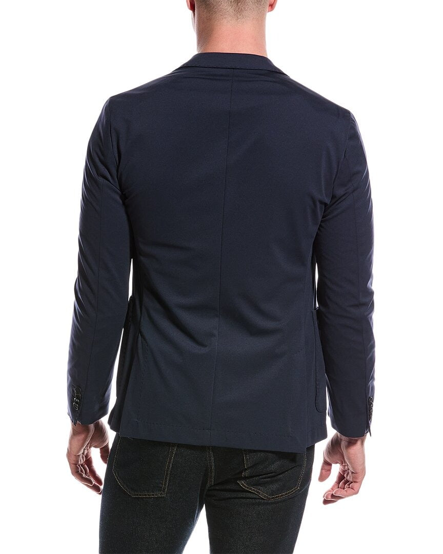Hugo Boss Mens Hanry Jersey Slim Fit Sport Coat 42R Navy Blue