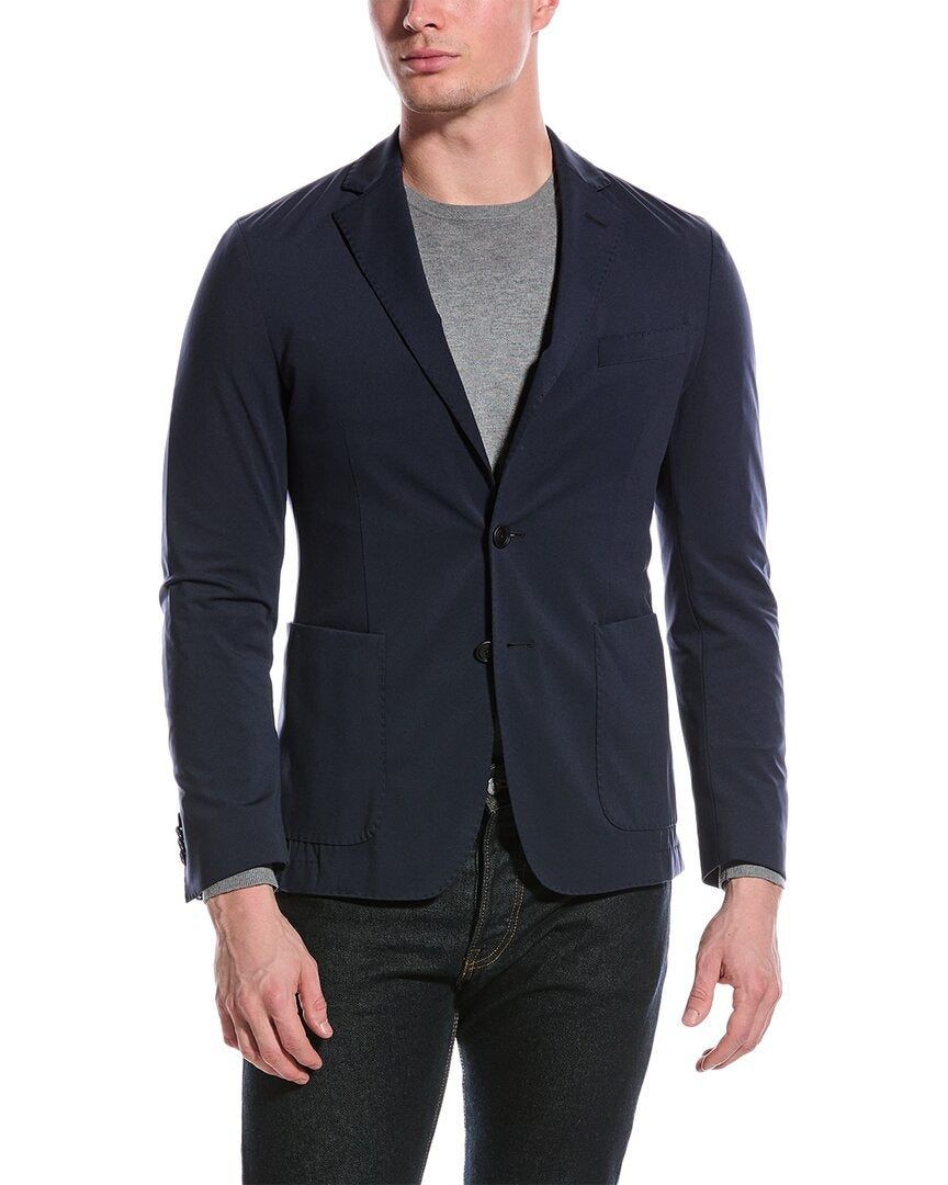 Hugo Boss Mens Hanry Jersey Slim Fit Sport Coat 42R Navy Blue