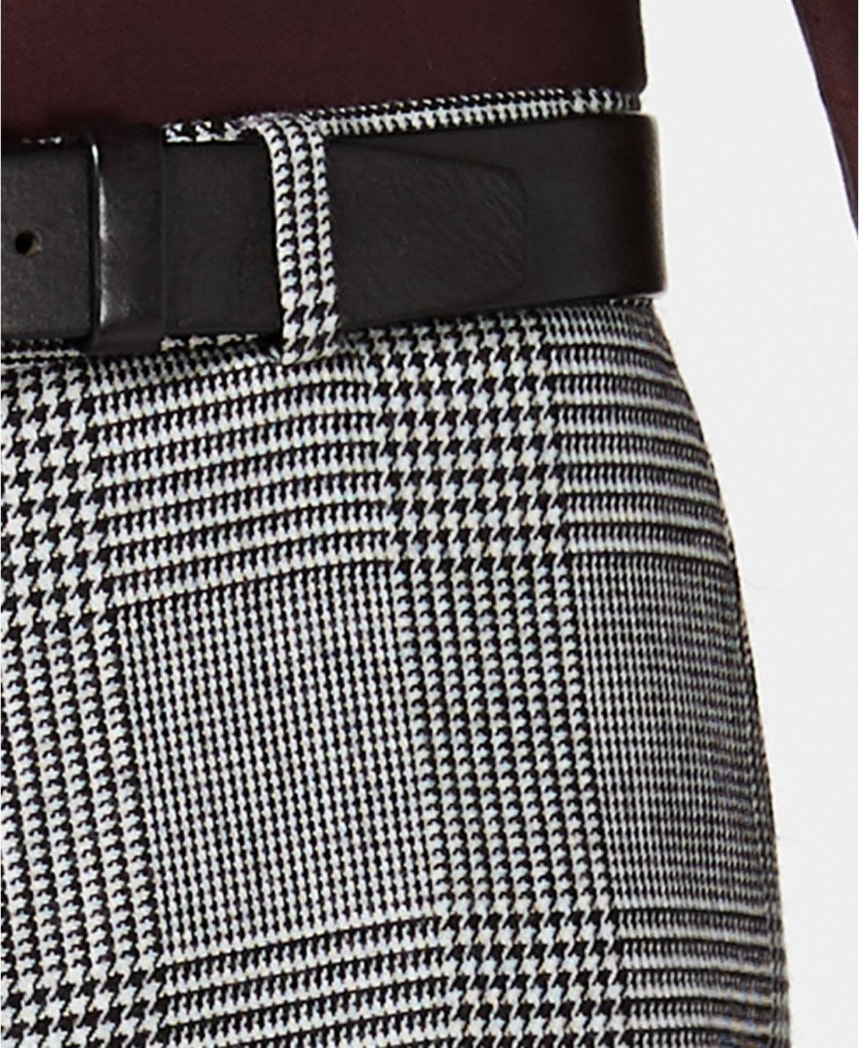 Bar III Men's Slim Fit Dress Suit Pants Black White Plaid 34 x 30