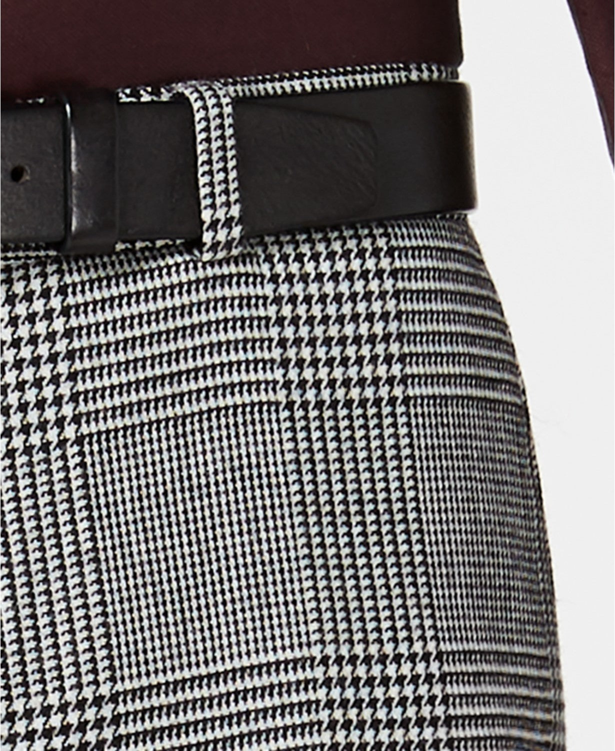 Bar III Mens Slim Fit Plaid Wool Blend Dress Pants Black White 33 X 32