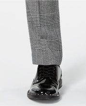 Bar Iii Men's Slim Fit  Plaid Suit Dress Pants Black White 32 x 34