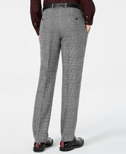 Bar Iii Men's Slim Fit Plaid Suit Dress Pants Black  White 31 x 30