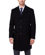 Nautica Men's Classic-Fit Batten Wool Overcoat Coat 42 S Black