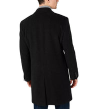 Nautica Men's Barge Classic Fit Wool/Cashmere Blend Solid Overcoat 48L Black