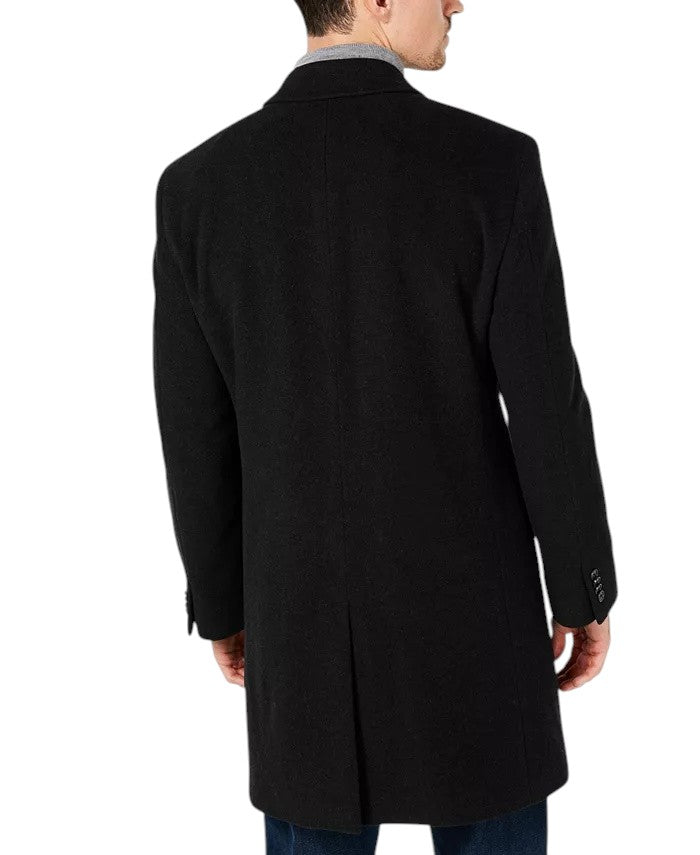 Nautica Men's Barge Classic Fit Wool/Cashmere Blend Solid Overcoat 48L Black