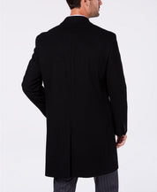 Nautica Mens Classic fit Overcoat Coat 38 S Black Solid