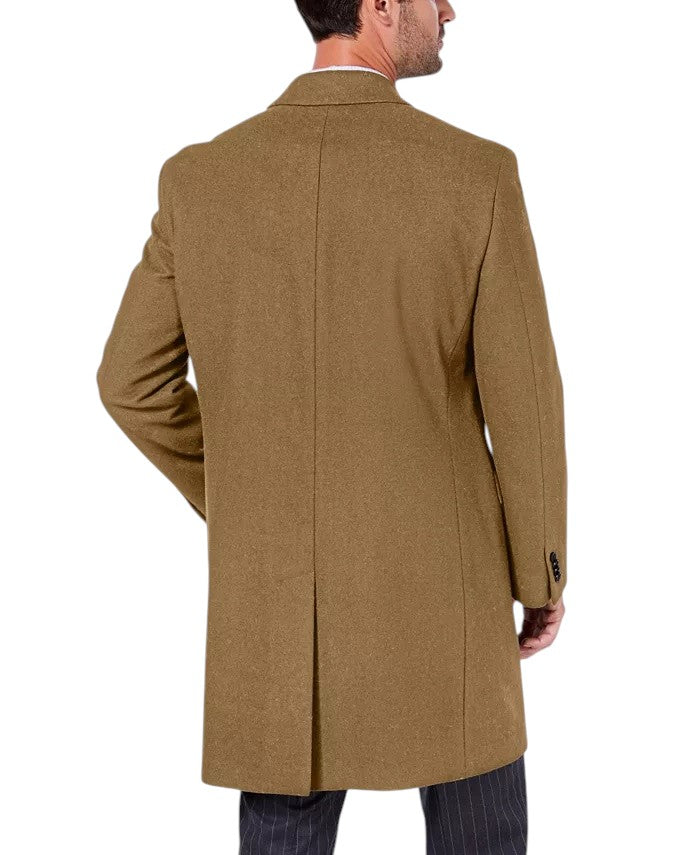 Nautica Men's Classic-Fit Batten Wool Overcoat Coat 42 R Camel