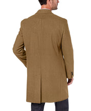 Nautica Mens Classic fit Overcoat Coat 36 R Camel Solid Wool