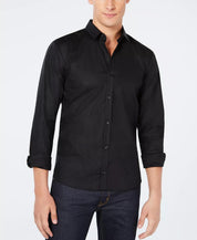 HUGO BOSS Mens Extra Slim-Fit Dress Shirt Large Black Button Down