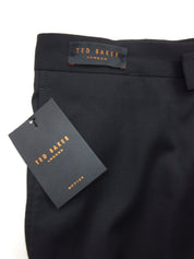 TED BAKER Josh Wool Slim Fit Tuxedo Dress Pants Size 32 Flat Front Black