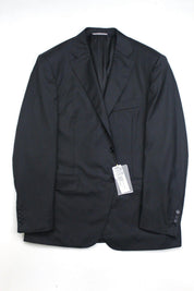 Canali Mens Siena Regular Fit Blazer Suit Jacket 42R Black Wool