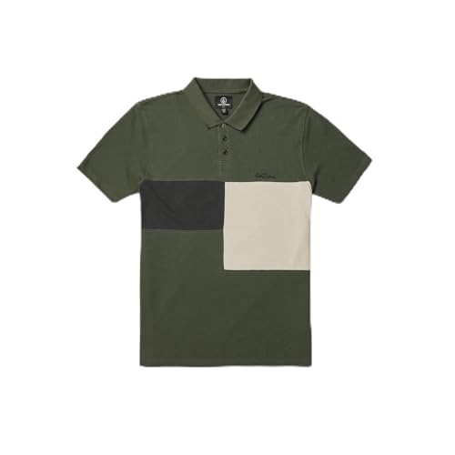 Volcom Men Regular fit Short Sleeve Polo Shirt Medium Green Solid