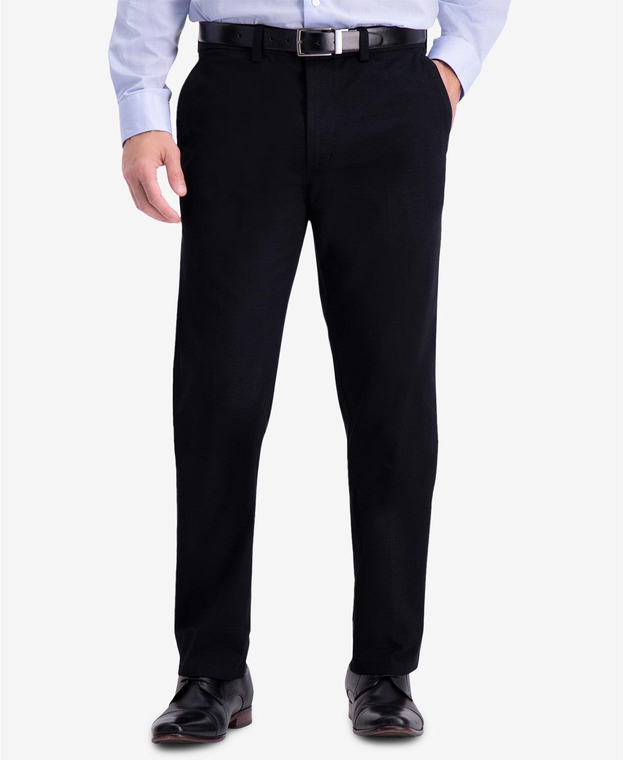 Kenneth Cole Reaction Mens Slim fit Dress Pants 34 / 32 Black Solid Stretch