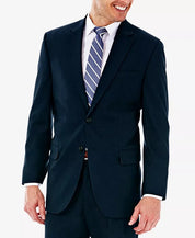 Haggar Mens Classic Fit fit Suit Jacket Blazer 50 R Navy Blue Solid Stretch