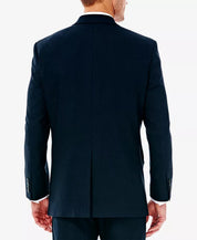 Haggar Mens Classic Fit fit Suit Jacket Blazer 50 R Navy Blue Solid Stretch