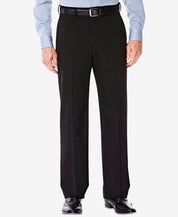 HAGGAR Men's Regular Fit Stretch Sharkskin Dress Pants 42 x 29 Black
