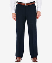 Haggar Mens Classic fit Dress Pants 32 / 32 Navy Blue Solid