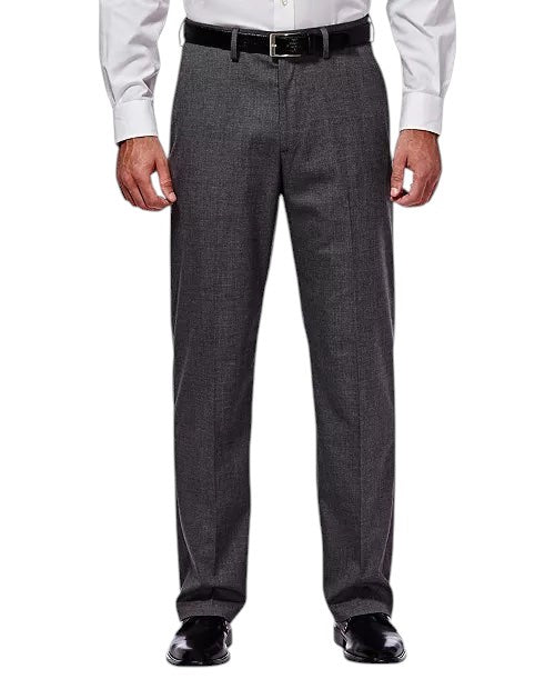 Haggar Mens Classic fit Dress Pants 42 / 30 Charcoal Gray Solid