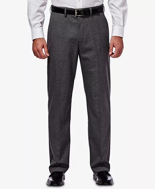 Haggar Mens Classic Fit Sharkskin Pants Grey 38 x 29