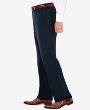 Haggar Mens Classic fit Dress Pants 32 / 32 Navy Blue Solid