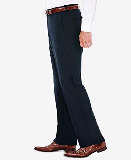 Haggar Mens Classic fit Dress Pants 40 / 32 Navy Blue Solid