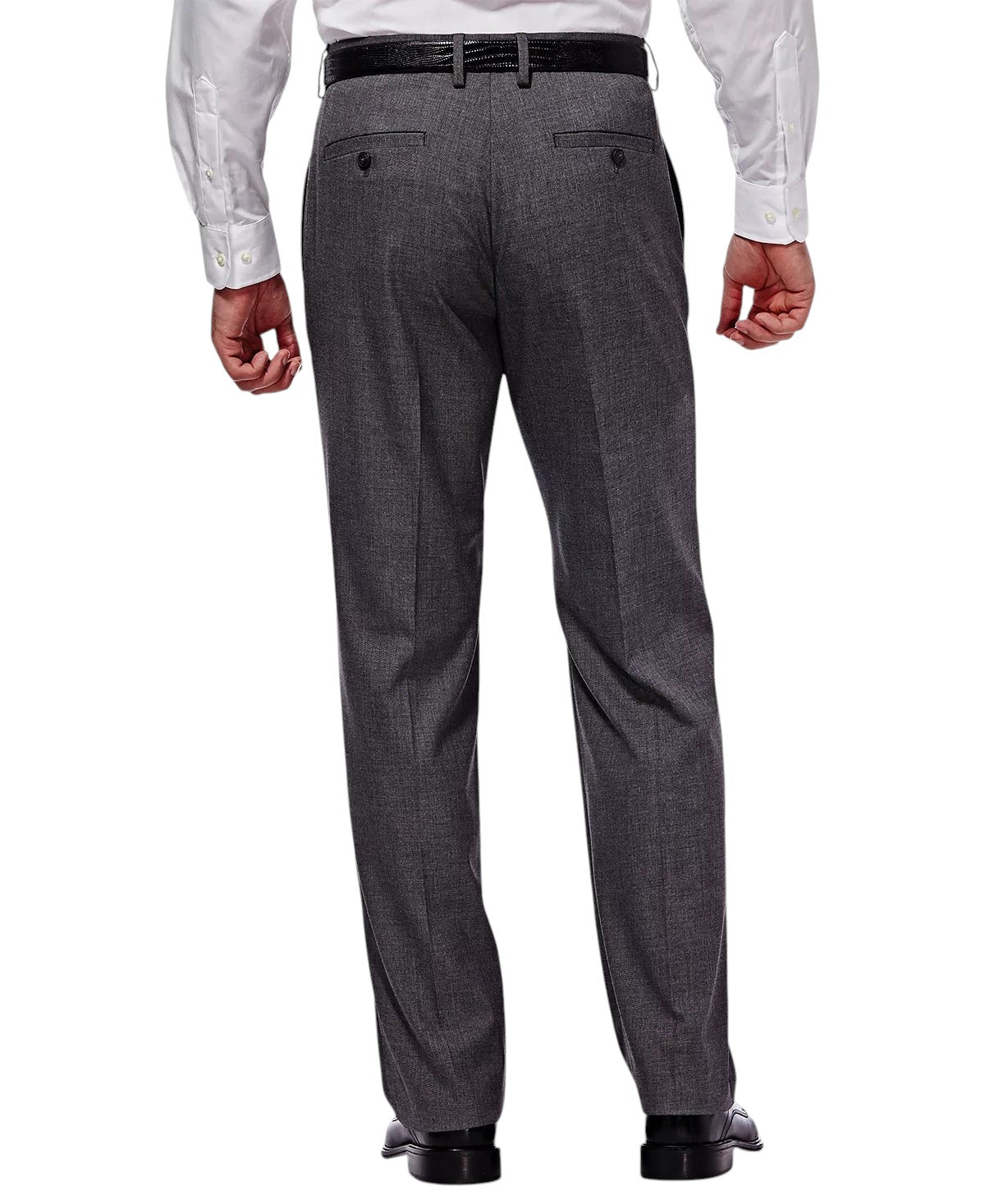 Haggar Mens Classic fit Dress Pants 42 / 30 Charcoal Gray Solid