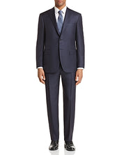 Canali Mens Siena Sharkskin Classic Fit Suit Jacket EU 54L US 44L Navy Blue