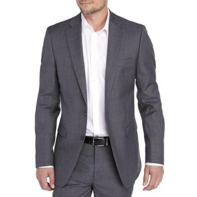 Calvin Klein Mens Slim fit Sharkskin Suit Jacket Blazer 42 R Grey Stretch