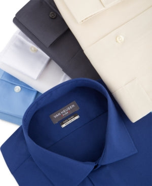 Van Heusen Mens Classic Regular Fit Shirt Blue Button Down Shirt 16.5 / 32 - 33