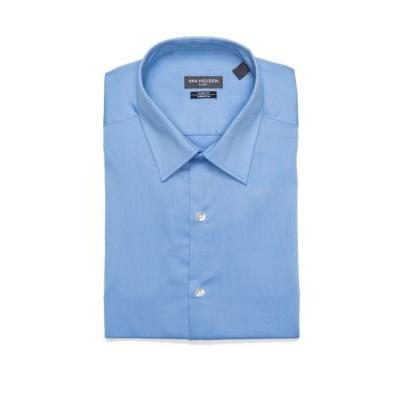Van Heusen Men's Slim Fit Flex Collar Blue Frost Dress Shirt 17.5 / 36 - 37