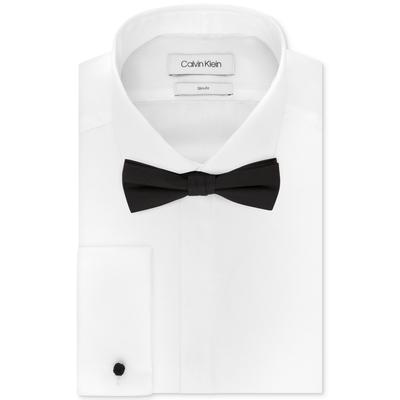 Calvin Klein Men's Slim-Fit French Cuff Shirt & Bow Tie Set WHITE 16 34-35