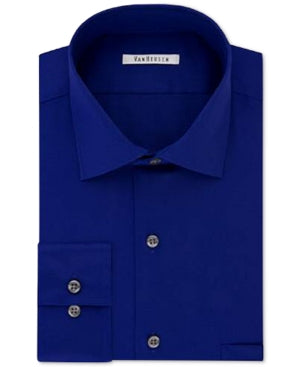 Van Heusen Men's Slim Fit Flex Collar Stretch Solid Dress Shirt Bright Blue 16 32 33