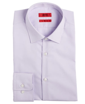 HUGO Men's Slim-Fit Light Purple Solid Dress Shirt 16 / 32 - 33