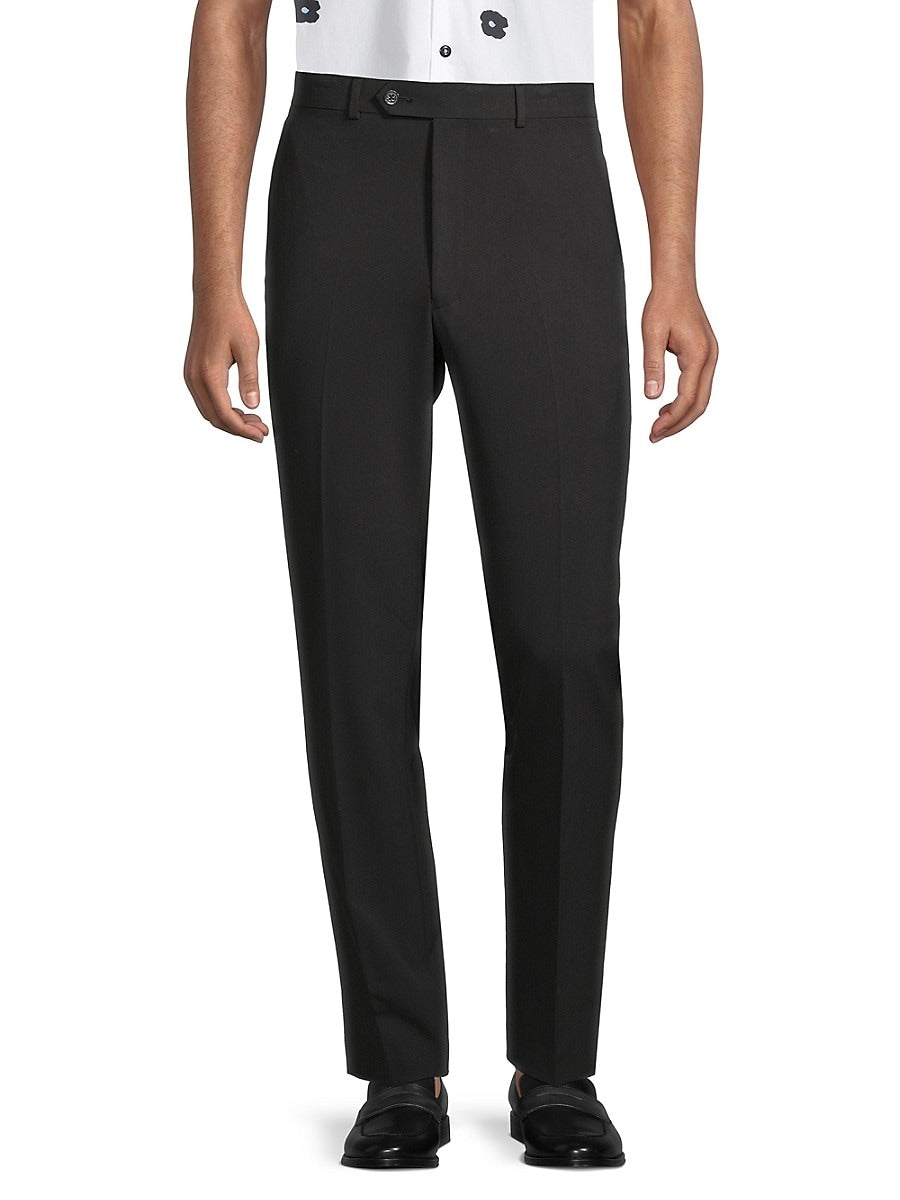 Calvin Klein Mens Skinny fit Dress Pants 33 / 30 Black Solid Stretch
