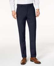 Calvin Klein Mens Skinny fit Dress Pants 34 / 34 Navy Blue Solid Stretch