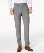 Calvin Klein Mens Skinny fit Dress Pants 33 / 32 Grey Solid Stretch