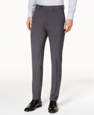 Calvin Klein Mens Skinny fit Dress Pants 33 / 32 Charcoal Grey Solid Stretch
