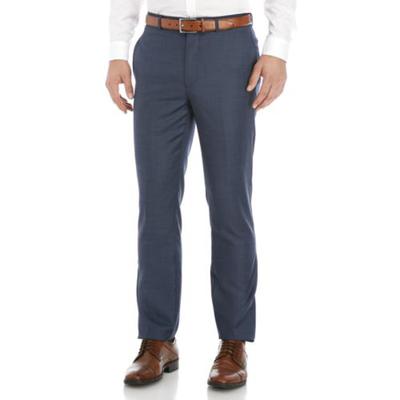 Calvin Klein Mens Slim fit Dress Pants 36 / 34 Navy Blue Solid Wool