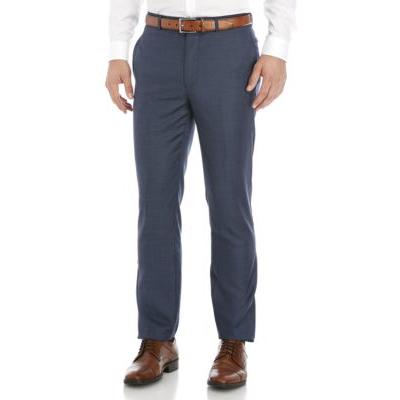 Calvin Klein Mens Slim fit Wool Dress Pants 28 / 29 Blue Solid