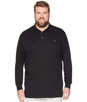 Polo Ralph Lauren Mens Regular fit Long Sleeve Polo Shirt 3XB Black Solid