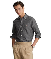 Polo Ralph Lauren Mens Classic Fit Chambray Button Down Shirt Grey XL