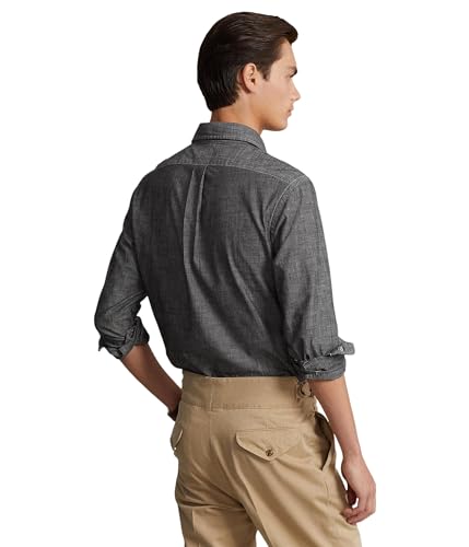 Polo Ralph Lauren Mens Classic Fit Chambray Button Down Shirt Grey XL