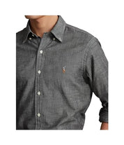 Polo Ralph Lauren Mens Classic Fit Chambray Button Down Shirt Grey XL