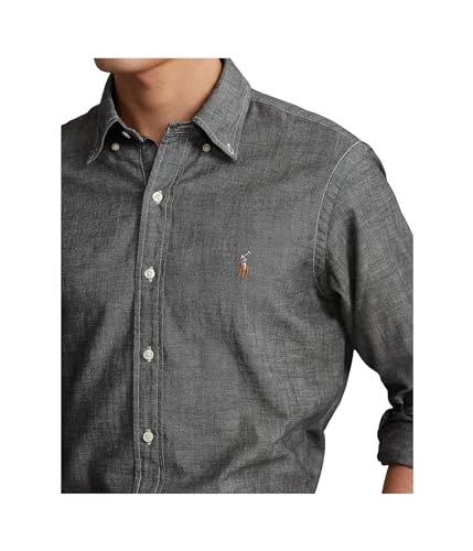 Polo Ralph Lauren Mens Classic Fit Chambray Button Down Shirt Grey XL