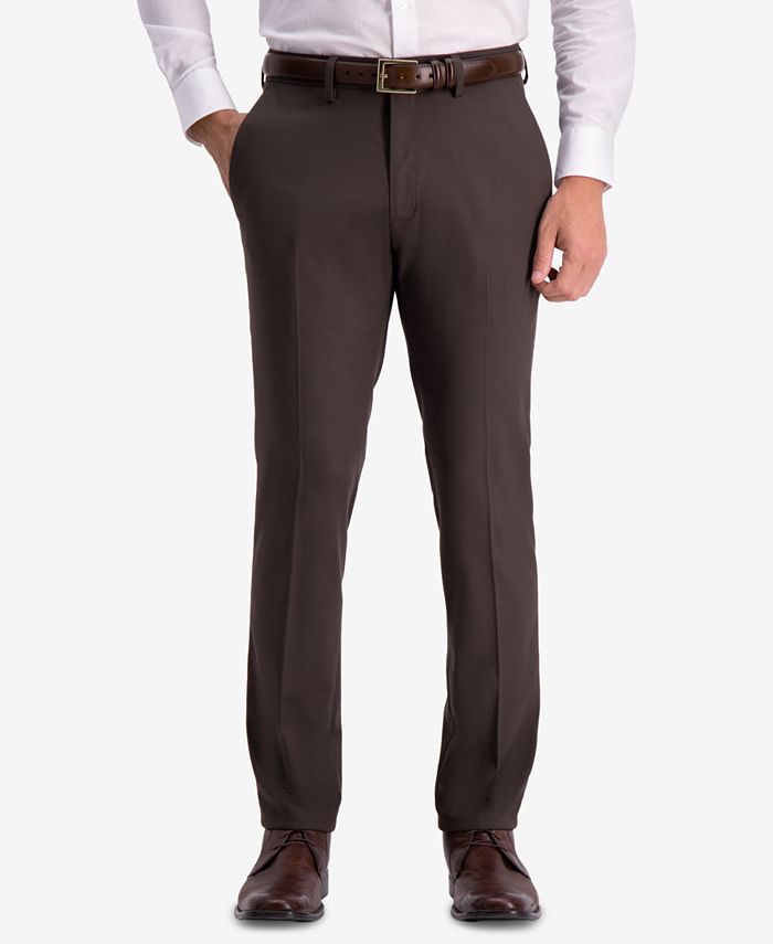 Kenneth Cole Reaction Men's Slim-Fit Shadow Check Dress Pants 34 x 30 Brown