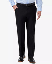 HAGGAR Mens Classic fit Casual Pants 36 / 31 Black Solid Stretch